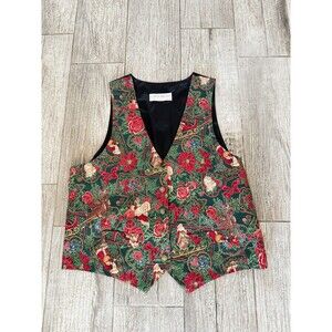 Carol Antone Collection Womens V-Neck Christmas Santa Vest Large Vintage